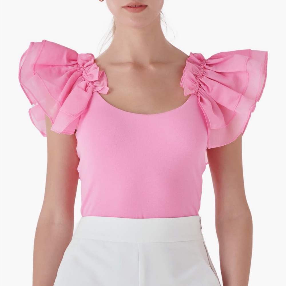 Women’s Endless Rose Organza Ruffle Knit Top